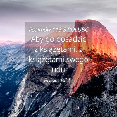 Picture 04 - Psalmów 113:8 POLUBG - Aby go posadzić z książętami, z książętami - Bible Verse Picture