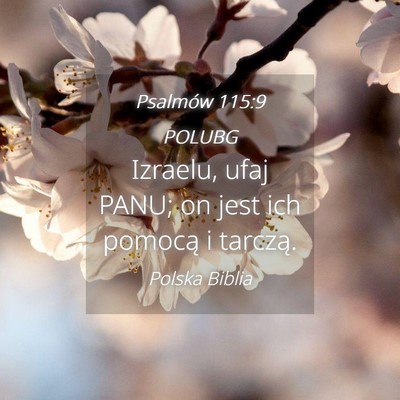 Picture 04 - Psalmów 115:9 POLUBG - Izraelu, ufaj PANU; on jest ich pomocą i - Bible Verse Picture