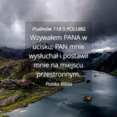 Picture 04 - Psalmów 118:5 POLUBG - Wzywałem PANA w ucisku; PAN mnie wysłuchał i - Bible Verse Picture
