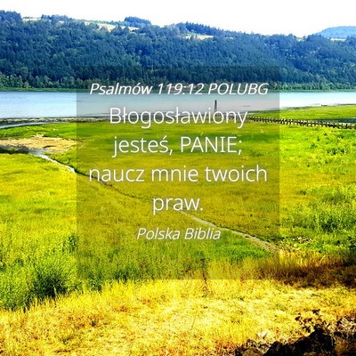 Picture 04 - Psalmów 119:12 POLUBG - Błogosławiony jesteś, PANIE; naucz mnie twoich - Bible Verse Picture