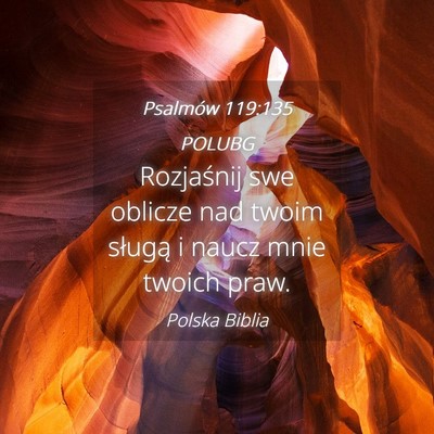 Picture 04 - Psalmów 119:135 POLUBG - Rozjaśnij swe oblicze nad twoim sługą i naucz - Bible Verse Picture
