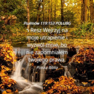 Picture 04 - Psalmów 119:153 POLUBG - ר Resz Wejrzyj na moje utrapienie i wyzwól - Bible Verse Picture
