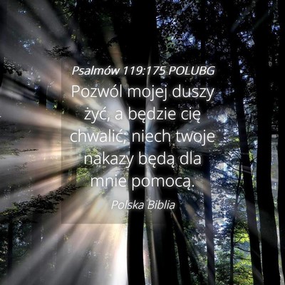 Picture 04 - Psalmów 119:175 POLUBG - Pozwól mojej duszy żyć, a będzie cię - Bible Verse Picture