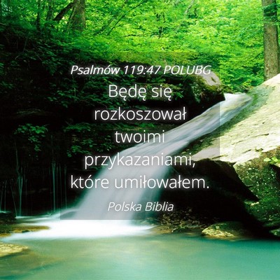 Picture 04 - Psalmów 119:47 POLUBG - Będę się rozkoszował twoimi przykazaniami, - Bible Verse Picture