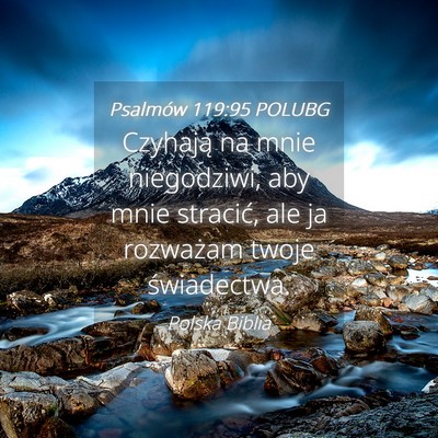 Picture 04 - Psalmów 119:95 POLUBG - Czyhają na mnie niegodziwi, aby mnie stracić, - Bible Verse Picture