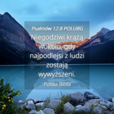 Picture 04 - Psalmów 12:8 POLUBG - Niegodziwi krążą wokoło, gdy najpodlejsi z - Bible Verse Picture
