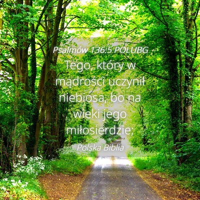 Picture 04 - Psalmów 136:5 POLUBG - Tego, który w mądrości uczynił niebiosa, bo - Bible Verse Picture