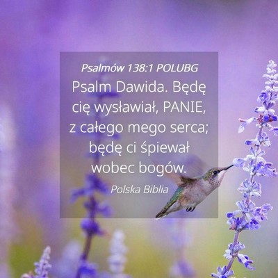 Picture 04 - Psalmów 138:1 POLUBG - Psalm Dawida. Będę cię wysławiał, PANIE, z - Bible Verse Picture