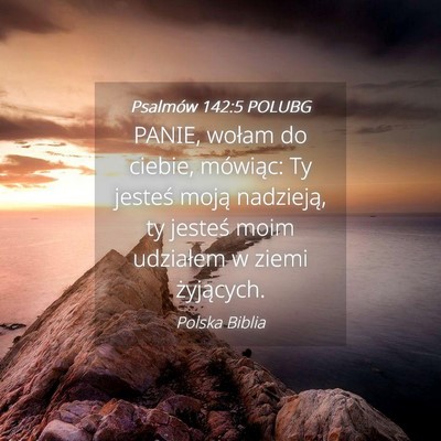 Picture 04 - Psalmów 142:5 POLUBG - PANIE, wołam do ciebie, mówiąc: Ty jesteś - Bible Verse Picture