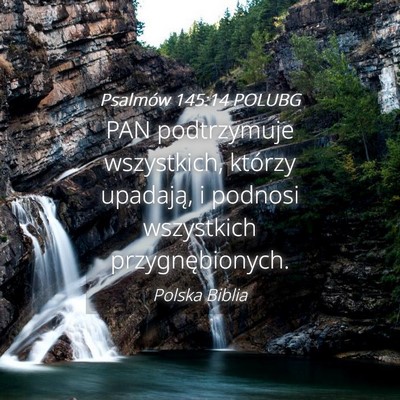 Picture 04 - Psalmów 145:14 POLUBG - PAN podtrzymuje wszystkich, którzy upadają, i - Bible Verse Picture