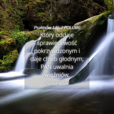 Picture 04 - Psalmów 146:7 POLUBG - Który oddaje sprawiedliwość pokrzywdzonym i - Bible Verse Picture