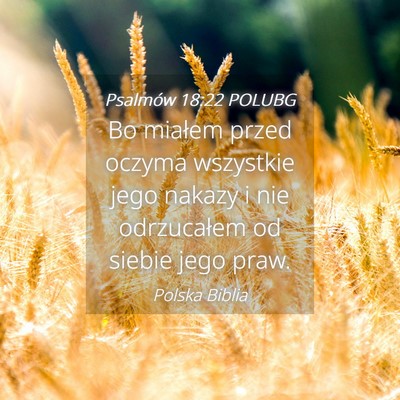 Picture 04 - Psalmów 18:22 POLUBG - Bo miałem przed oczyma wszystkie jego nakazy i - Bible Verse Picture