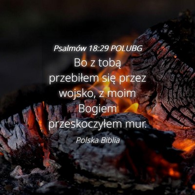 Picture 04 - Psalmów 18:29 POLUBG - Bo z tobą przebiłem się przez wojsko, z moim - Bible Verse Picture