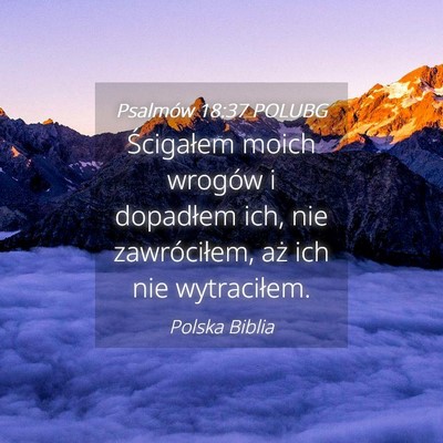 Picture 04 - Psalmów 18:37 POLUBG - Ścigałem moich wrogów i dopadłem ich, nie - Bible Verse Picture