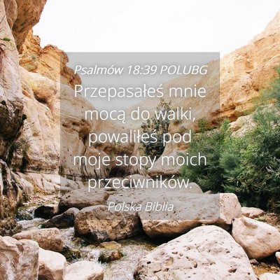 Picture 04 - Psalmów 18:39 POLUBG - Przepasałeś mnie mocą do walki, powaliłeś - Bible Verse Picture
