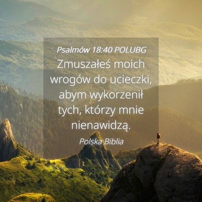 Picture 04 - Psalmów 18:40 POLUBG - Zmuszałeś moich wrogów do ucieczki, abym - Bible Verse Picture