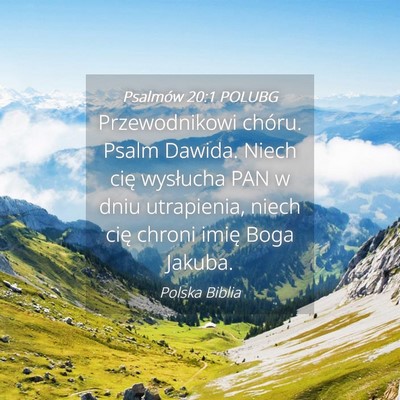 Picture 04 - Psalmów 20:1 POLUBG - Przewodnikowi chóru. Psalm Dawida. Niech cię - Bible Verse Picture