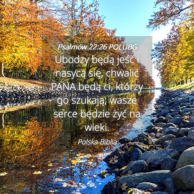 Picture 04 - Psalmów 22:26 POLUBG - Ubodzy będą jeść i nasycą się, chwalić - Bible Verse Picture