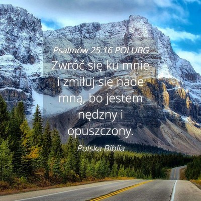 Picture 04 - Psalmów 25:16 POLUBG - Zwróć się ku mnie i zmiłuj się nade mną, bo - Bible Verse Picture