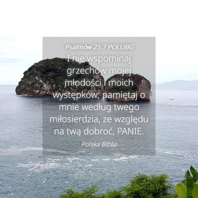 Picture 04 - Psalmów 25:7 POLUBG - I nie wspominaj grzechów mojej młodości i - Bible Verse Picture