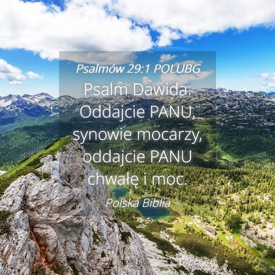 Picture 04 - Psalmów 29:1 POLUBG - Psalm Dawida. Oddajcie PANU, synowie mocarzy, - Bible Verse Picture