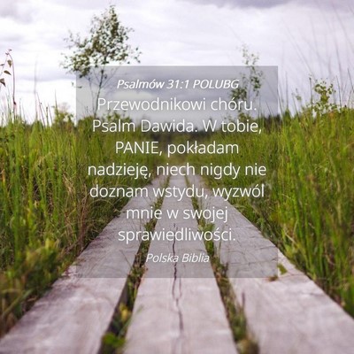 Picture 04 - Psalmów 31:1 POLUBG - Przewodnikowi chóru. Psalm Dawida. W tobie, - Bible Verse Picture