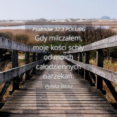 Picture 04 - Psalmów 32:3 POLUBG - Gdy milczałem, moje kości schły od moich - Bible Verse Picture