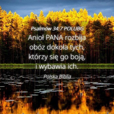 Picture 04 - Psalmów 34:7 POLUBG - Anioł PANA rozbija obóz dokoła tych, którzy - Bible Verse Picture