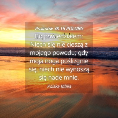 Picture 04 - Psalmów 38:16 POLUBG - Bo powiedziałem: Niech się nie cieszą z mojego - Bible Verse Picture