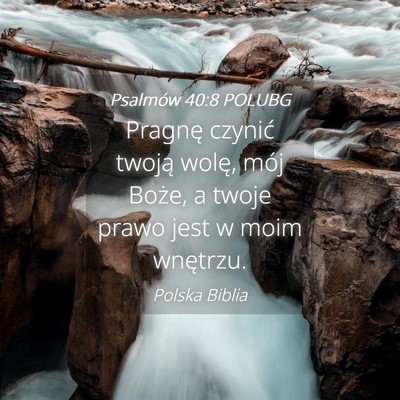 Picture 04 - Psalmów 40:8 POLUBG - Pragnę czynić twoją wolę, mój Boże, a twoje - Bible Verse Picture