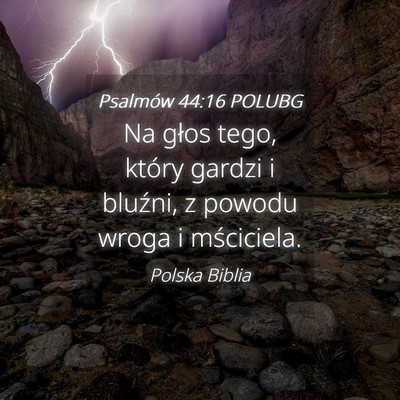 Picture 04 - Psalmów 44:16 POLUBG - Na głos tego, który gardzi i bluźni, z powodu - Bible Verse Picture