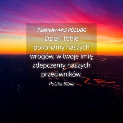 Picture 04 - Psalmów 44:5 POLUBG - Dzięki tobie pokonamy naszych wrogów, w twoje - Bible Verse Picture