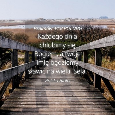 Picture 04 - Psalmów 44:8 POLUBG - Każdego dnia chlubimy się Bogiem, a twoje imię - Bible Verse Picture