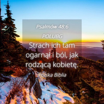 Picture 04 - Psalmów 48:6 POLUBG - Strach ich tam ogarnął i ból, jak rodzącą - Bible Verse Picture