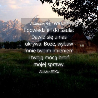 Picture 04 - Psalmów 54:1 POLUBG - i powiedzieli do Saula: Dawid się u nas ukrywa.  - Bible Verse Picture