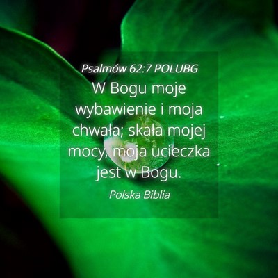 Picture 04 - Psalmów 62:7 POLUBG - W Bogu moje wybawienie i moja chwała; skała - Bible Verse Picture