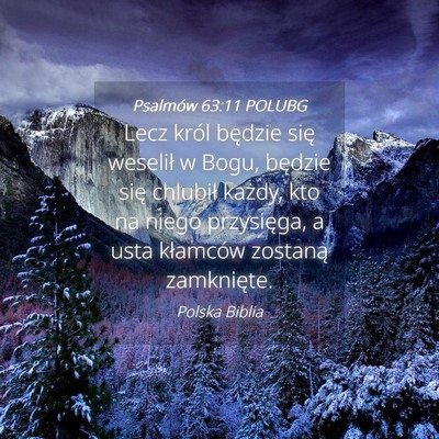 Picture 04 - Psalmów 63:11 POLUBG - Lecz król będzie się weselił w Bogu, będzie - Bible Verse Picture