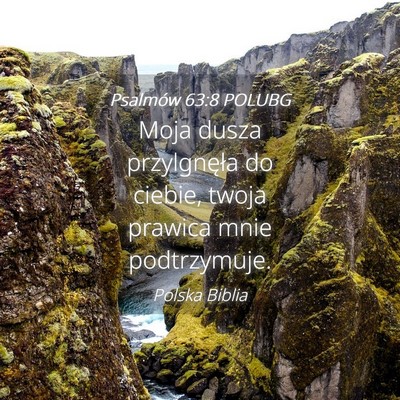 Picture 04 - Psalmów 63:8 POLUBG - Moja dusza przylgnęła do ciebie, twoja prawica - Bible Verse Picture