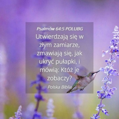 Picture 04 - Psalmów 64:5 POLUBG - Utwierdzają się w złym zamiarze, zmawiają - Bible Verse Picture