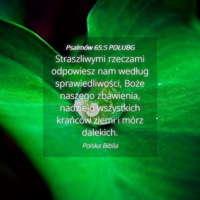 Picture 04 - Psalmów 65:5 POLUBG - Straszliwymi rzeczami odpowiesz nam według - Bible Verse Picture