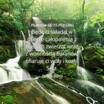 Picture 04 - Psalmów 66:15 POLUBG - Będę ci składał w ofierze całopalenia z - Bible Verse Picture
