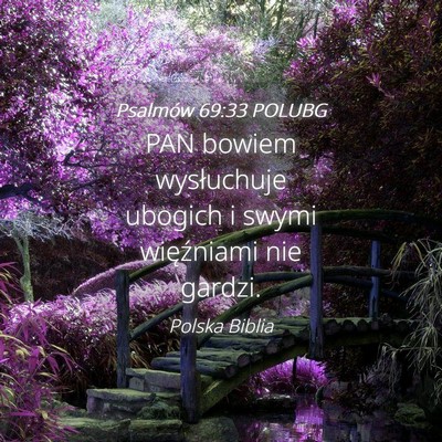 Picture 04 - Psalmów 69:33 POLUBG - PAN bowiem wysłuchuje ubogich i swymi - Bible Verse Picture