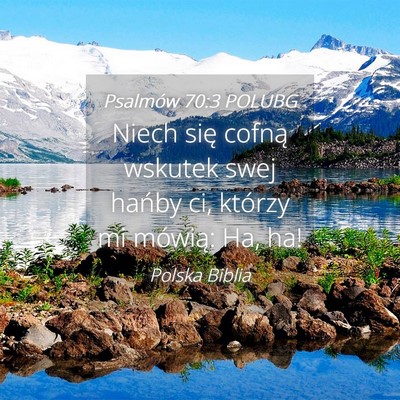 Picture 04 - Psalmów 70:3 POLUBG - Niech się cofną wskutek swej hańby ci, którzy - Bible Verse Picture