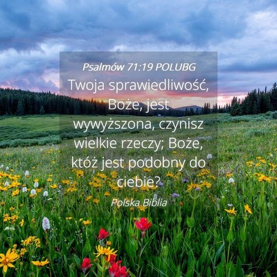 Picture 04 - Psalmów 71:19 POLUBG - Twoja sprawiedliwość, Boże, jest wywyższona, - Bible Verse Picture