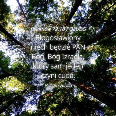 Picture 04 - Psalmów 72:18 POLUBG - Błogosławiony niech będzie PAN Bóg, Bóg - Bible Verse Picture