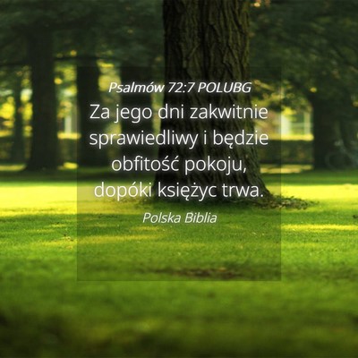 Picture 04 - Psalmów 72:7 POLUBG - Za jego dni zakwitnie sprawiedliwy i będzie - Bible Verse Picture