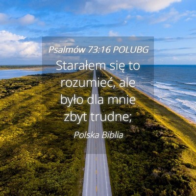 Picture 04 - Psalmów 73:16 POLUBG - Starałem się to rozumieć, ale było dla mnie - Bible Verse Picture