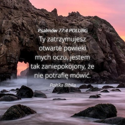 Picture 04 - Psalmów 77:4 POLUBG - Ty zatrzymujesz otwarte powieki mych oczu, jestem - Bible Verse Picture