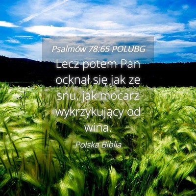 Picture 04 - Psalmów 78:65 POLUBG - Lecz potem Pan ocknął się jak ze snu, jak - Bible Verse Picture