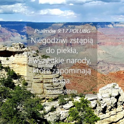 Picture 04 - Psalmów 9:17 POLUBG - Niegodziwi zstąpią do piekła, wszystkie - Bible Verse Picture